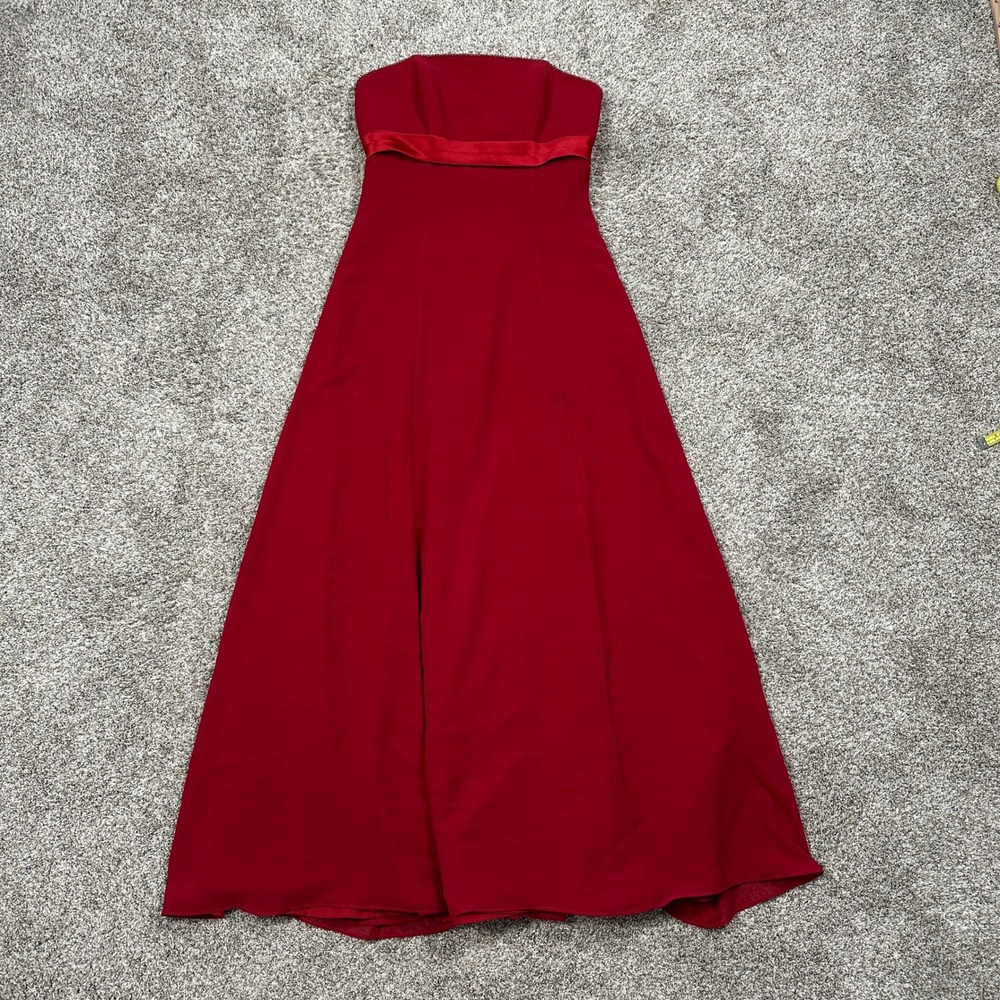 Bella Formals by Venus Dress Womens 6 D281-1198 Red Strapless Gown Beaded Trim